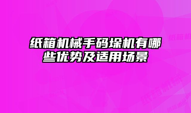 紙箱機(jī)械手碼垛機(jī)有哪些優(yōu)勢及適用場景