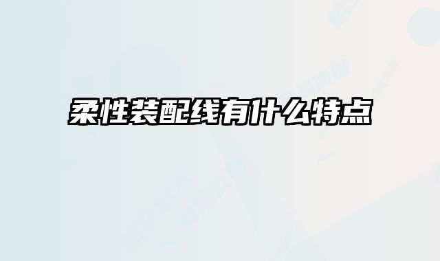 柔性裝配線有什么特點