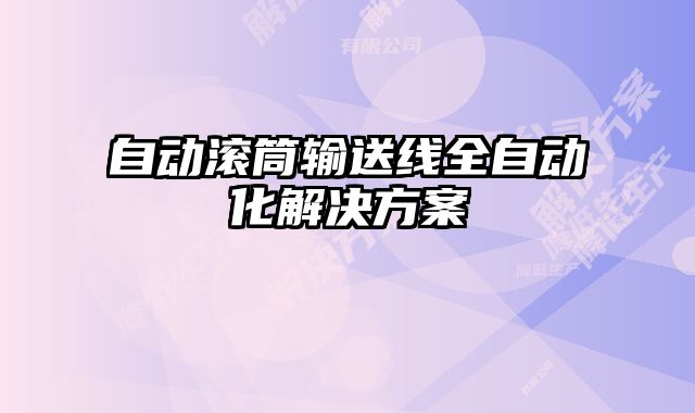 自動滾筒輸送線全自動化解決方案