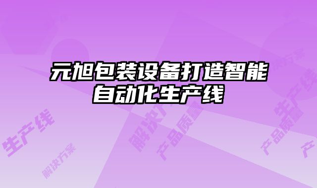 元旭包裝設(shè)備打造智能自動(dòng)化生產(chǎn)線