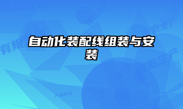 自動化裝配線組裝與安裝
