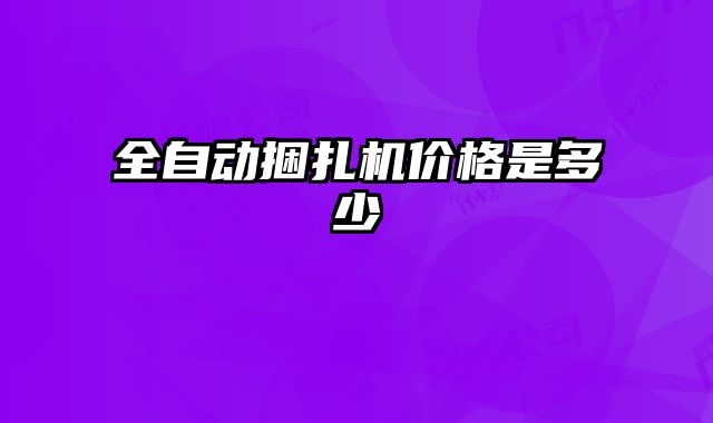 全自動捆扎機價格是多少