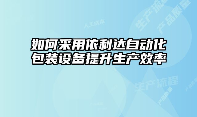 如何采用依利達自動化包裝設備提升生產(chǎn)效率