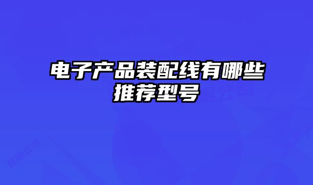 電子產(chǎn)品裝配線有哪些推薦型號(hào)