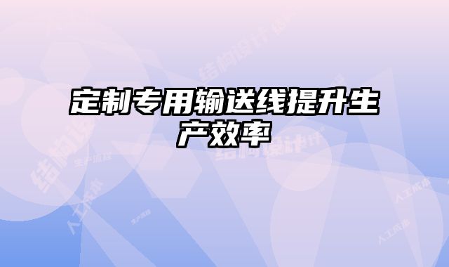 定制專用輸送線提升生產(chǎn)效率